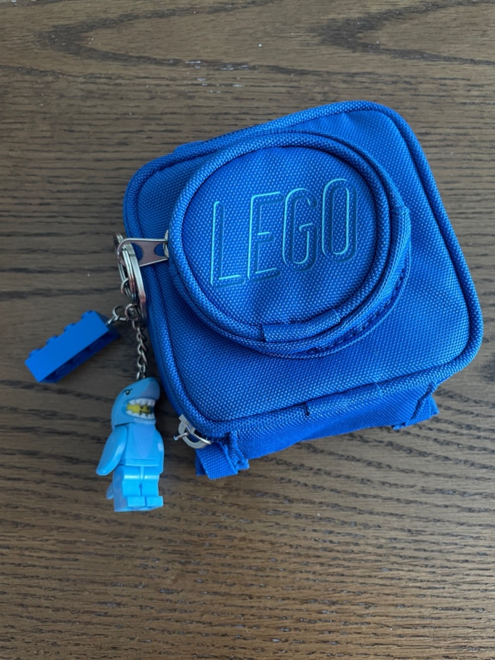 Lego Blue Mini Pouch with Shark Minifigure and Brick Charm
